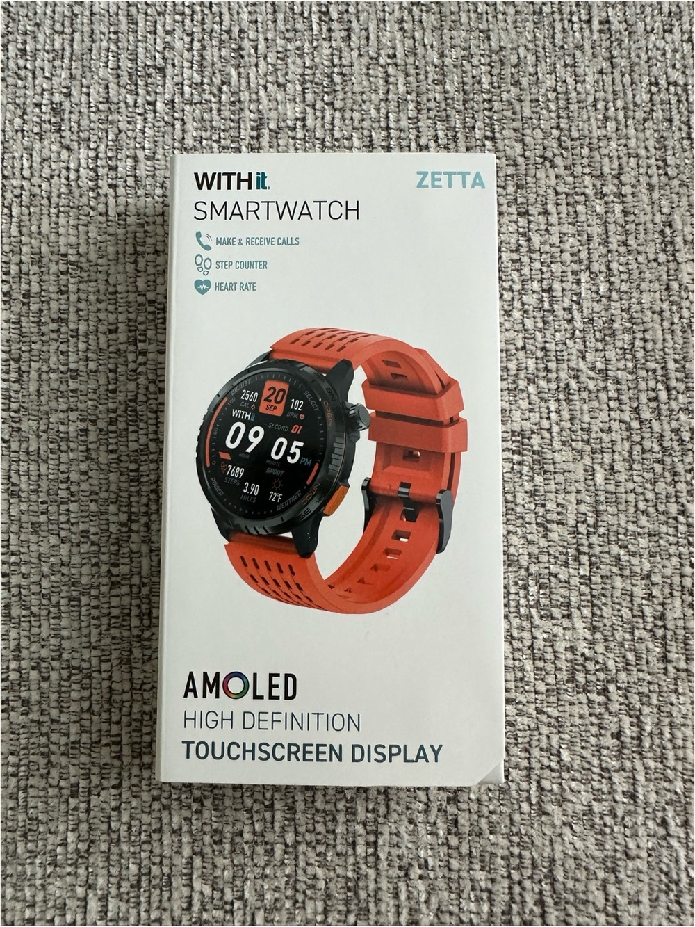BRAND NEW WITHit Zetta AMOLED Smartwatch with Bluetooth Calling - iOS & Android